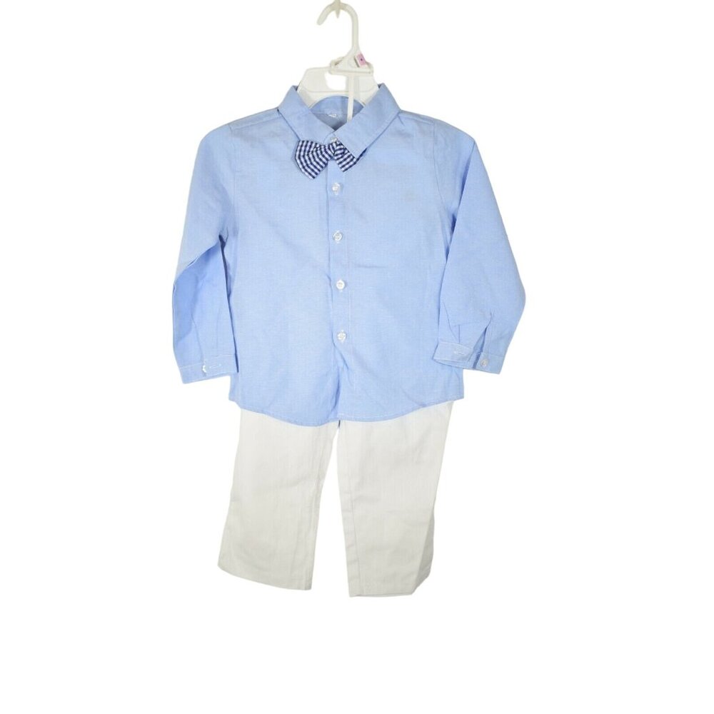 SANGTREE Boys 5 Dress Shirt with Bowtie and Suspender Pants